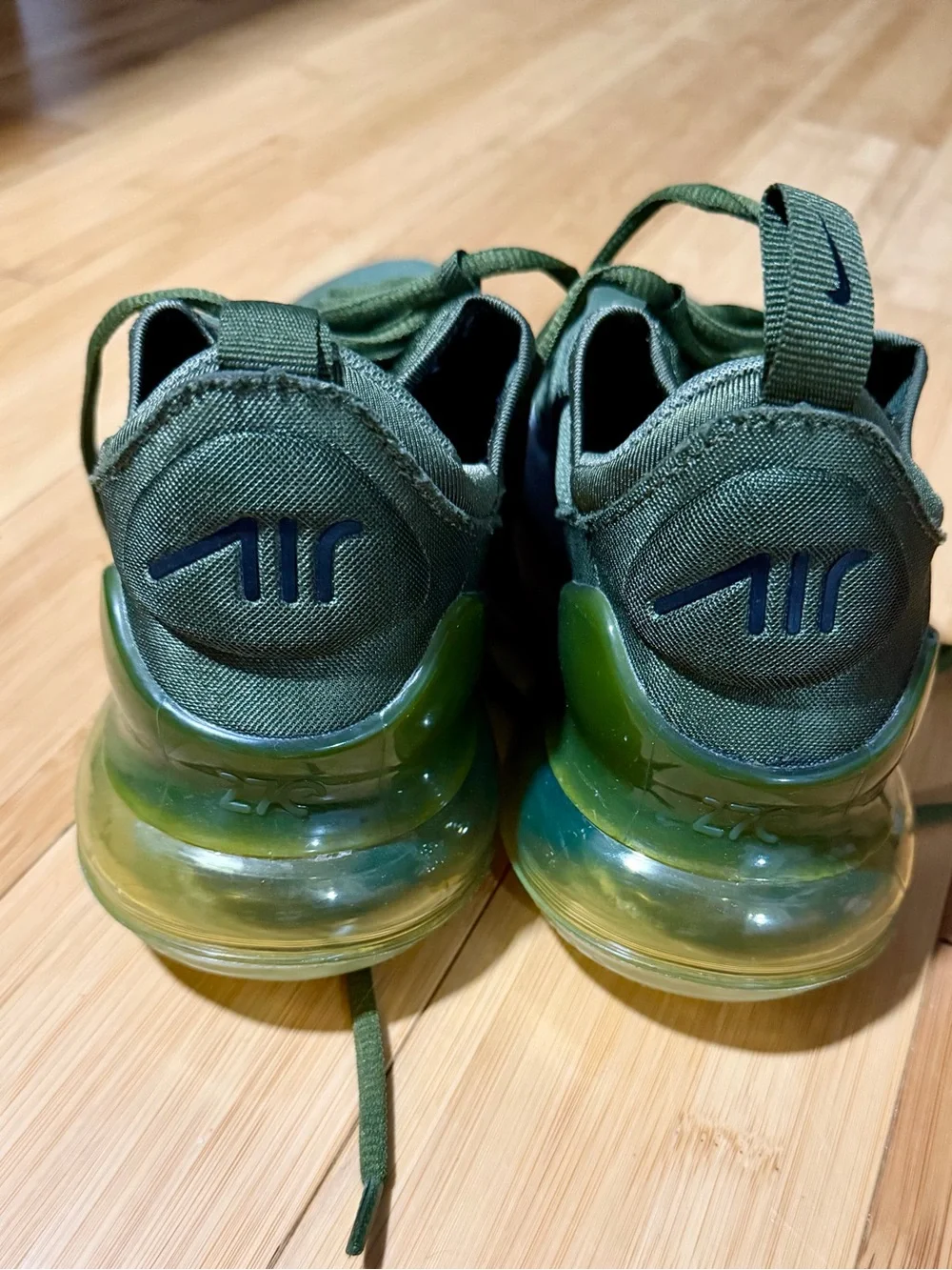 Nike Women's Olive Green Air-Cushioned Knit Sneakers